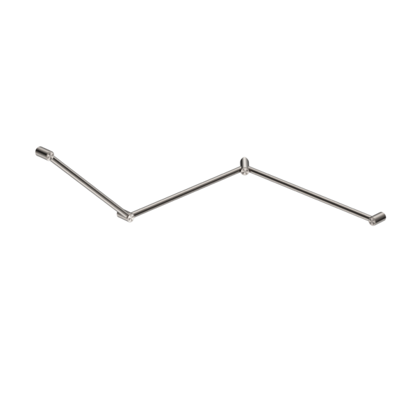 MECCA CARE 32MM DDA TOILET GRAB RAIL SET 45 DEGREE CONTINUOUS 750X965X1025MM BRUSHED NICKEL