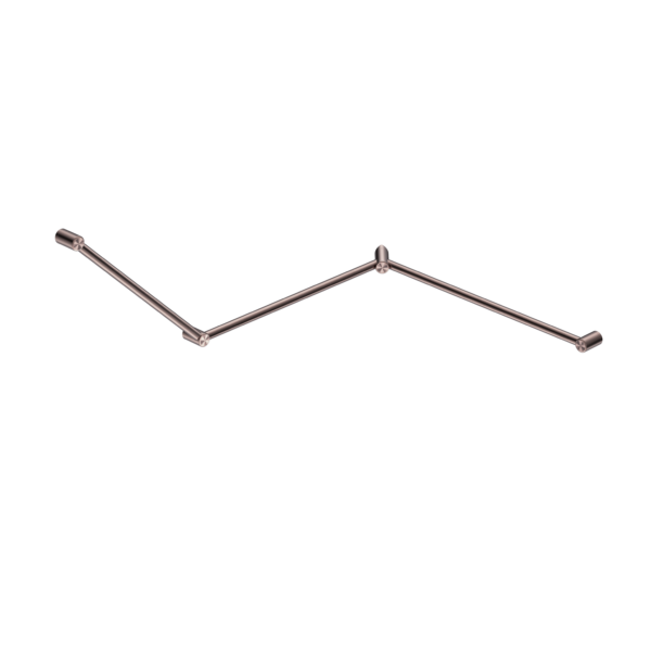 MECCA CARE 32MM DDA TOILET GRAB RAIL SET 45 DEGREE CONTINUOUS 750X965X1025MM BRUSHED BRONZE