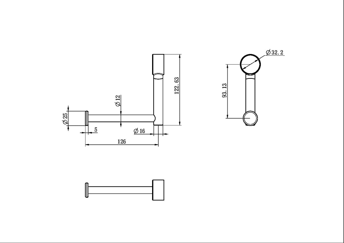 MECCA CARE ADD ON TOILET ROLL HOLDER BRUSHED BRONZE