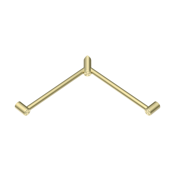MECCA CARE 32MM WRAP AROUND CORNER GRAB RAIL 600X600MM BRUSHED GOLD