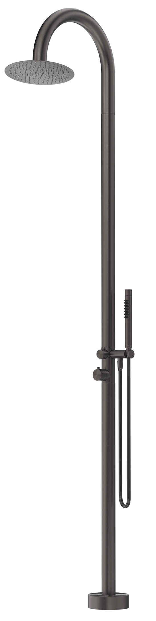 Mica Gooseneck Freestanding Outdoor Shower Gunmetal