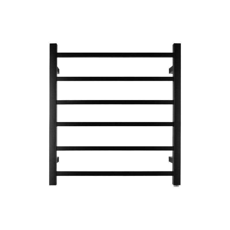 Black Heated Towel Rack 6 Bars