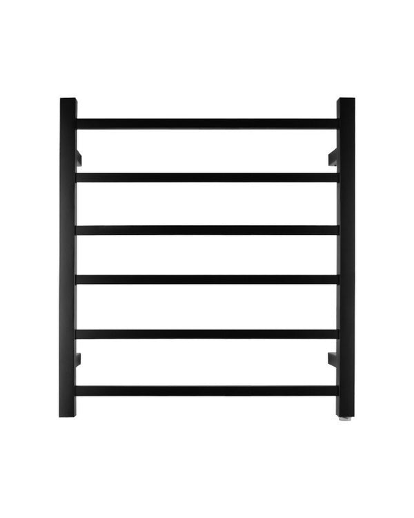 Black Heated Towel Rack 6 Bars