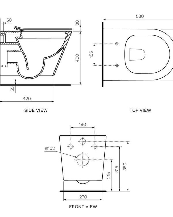L'Hotel Wall Hung Pan (including Soft Close Seat)