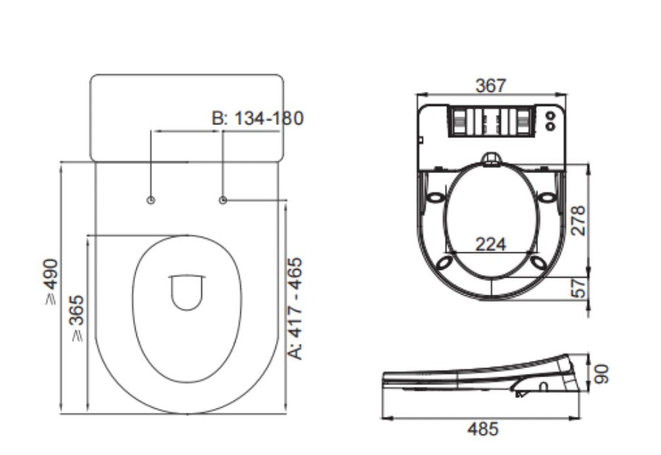 Procida Non-electric Toilet Bidet Seat Right LK-PR03BD-R
