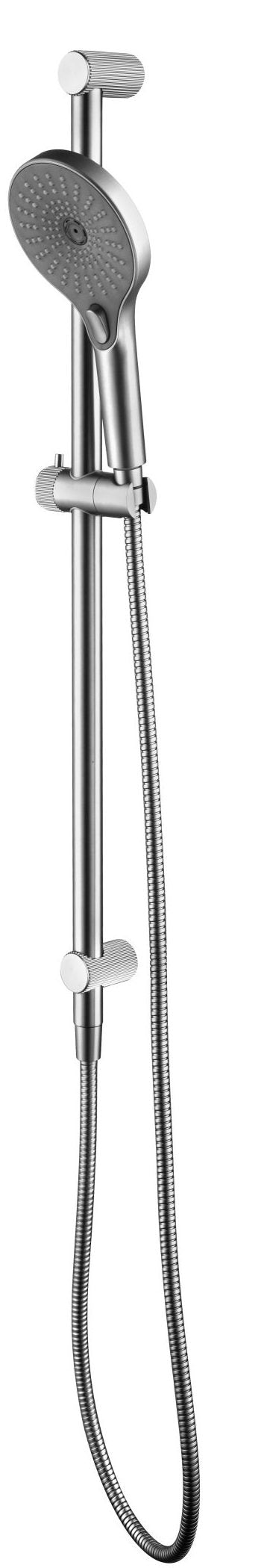 Mica Fluted Shower Rail - Inbuilt Inlet Brushed Nickel