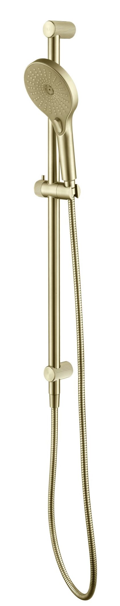 Mica Fluted Shower Rail - Inbuilt Inlet French Gold