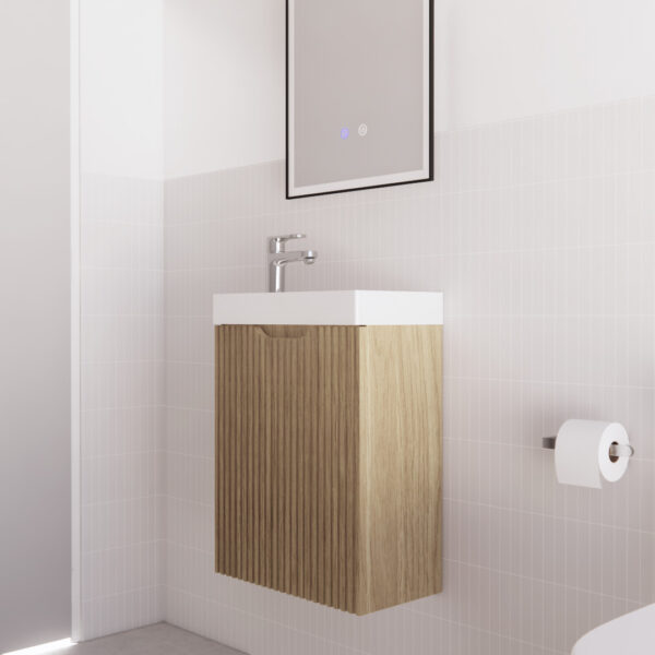 Vienna American Oak Mini Vanity with Polymarble Top