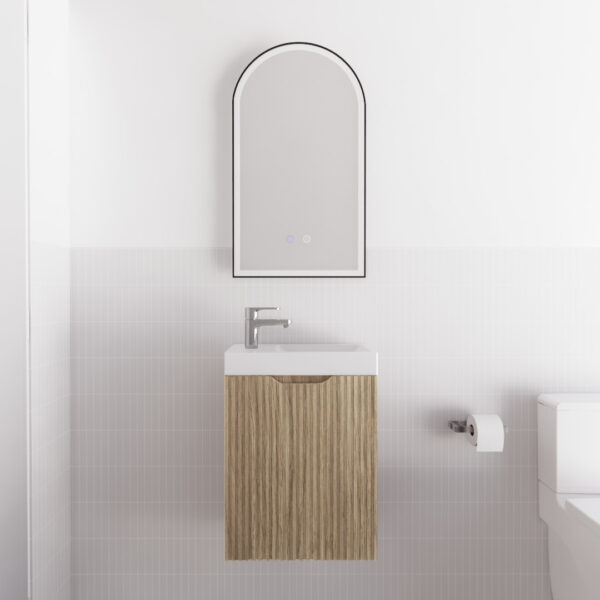 Vienna American Oak Mini Vanity with Polymarble Top
