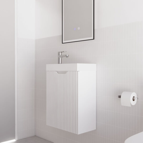 Vienna Matte White Mini Vanity with Polymarble Top