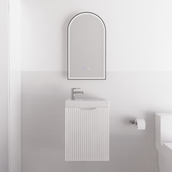 Vienna Matte White Mini Vanity with Polymarble Top