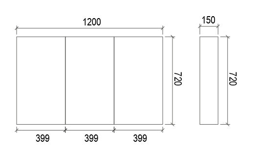 1200mm MDF SHAVING CABINET