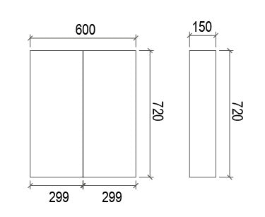 600mm MDF SHAVING CABINET