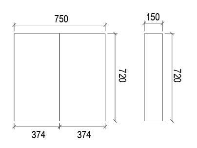 750mm MDF SHAVING CABINET