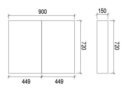 900mm MDF SHAVING CABINET
