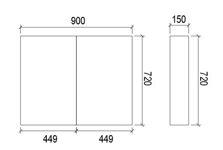 900mm DARK OAK VENNEER SHAVING CABINET