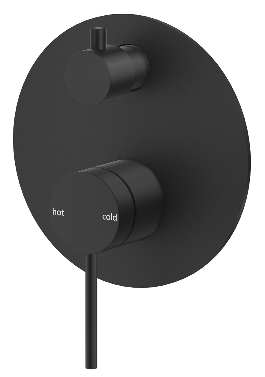 Mica Shower Mixer Diverter - 1P - TRIM KIT ONLY Black