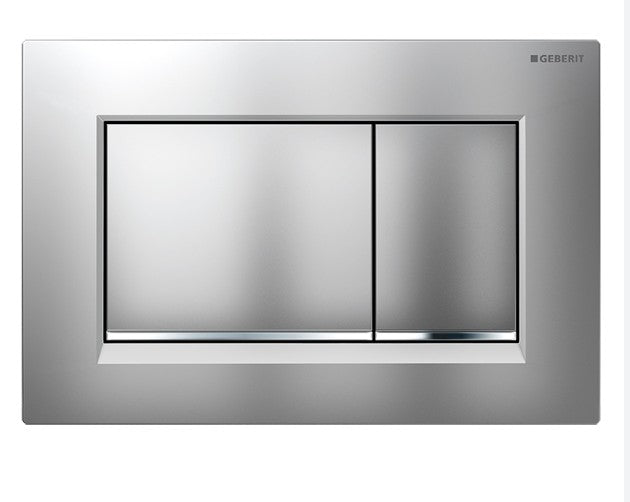 Geberit Push Plate Fingerprint resistant, matte finish, chrome trimSigma30JQ, 115.883.JQ.1
