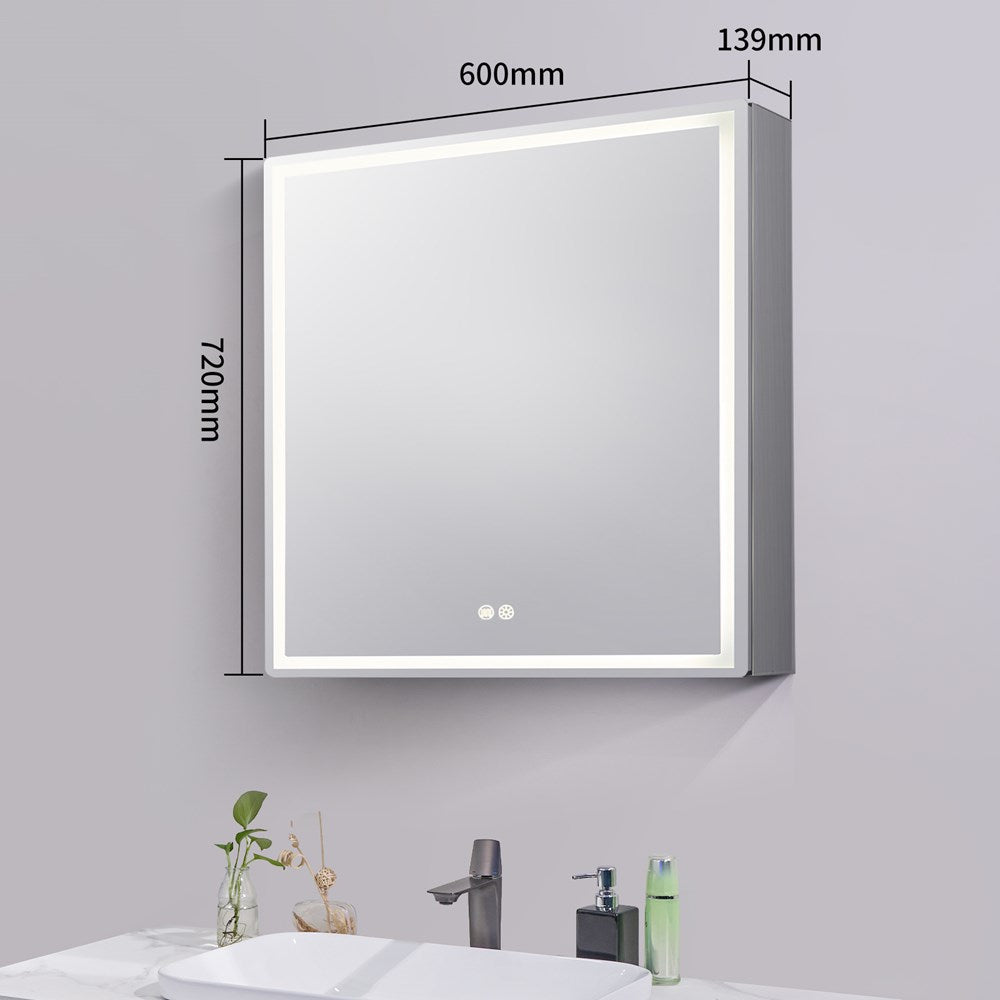 600x720x139mm LED Shaving Cabinet