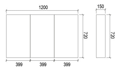 1200mm LIGHT OAK VENNEER SHAVING CABINET
