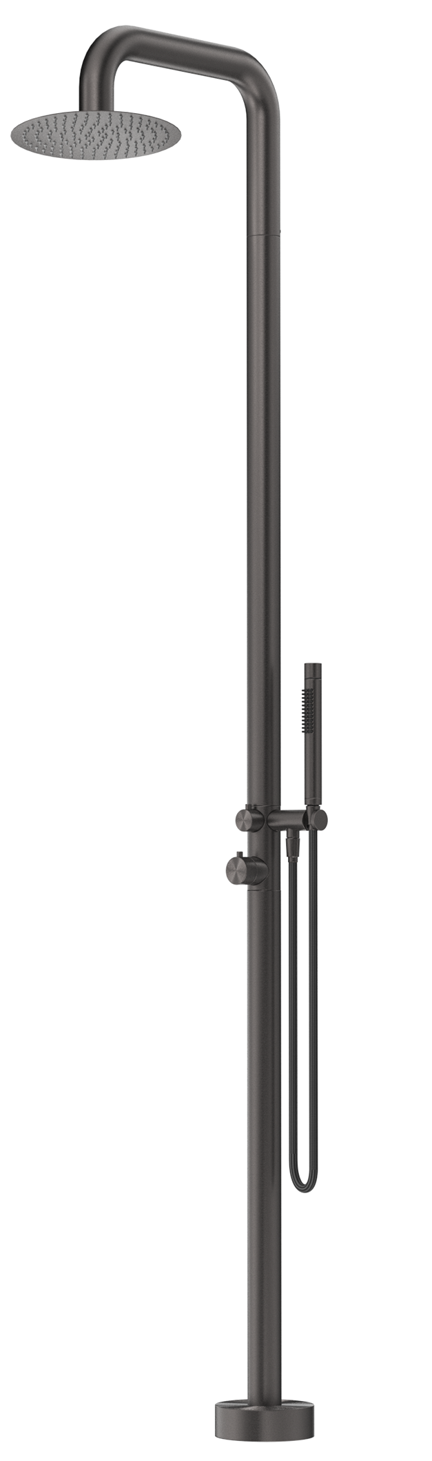 Mica Soft Square Freestanding Outdoor Shower Gunmetal