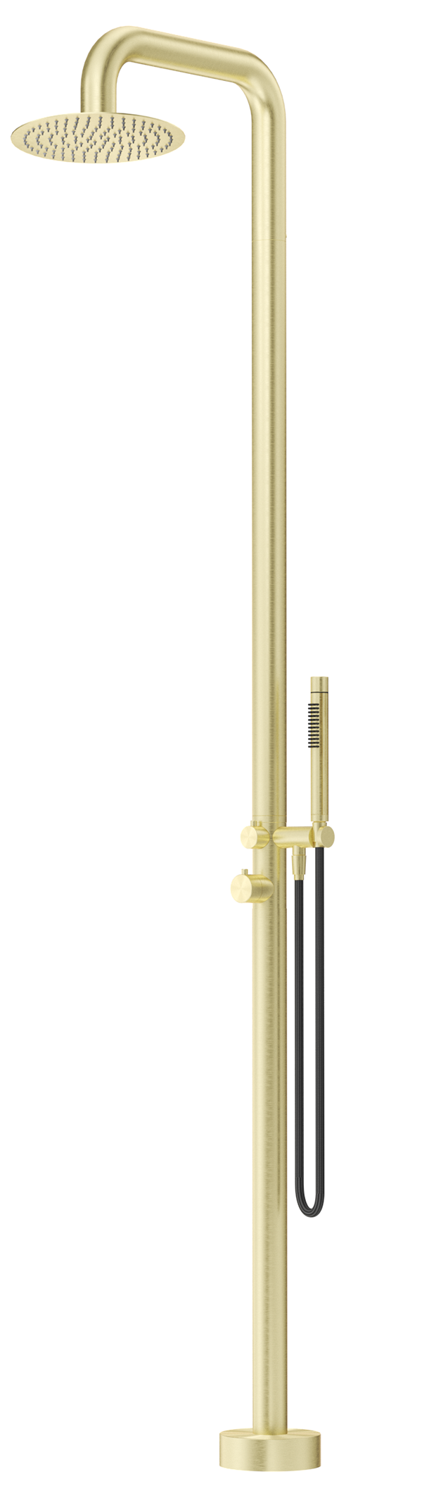 Mica Soft Square Freestanding Outdoor Shower French Gold