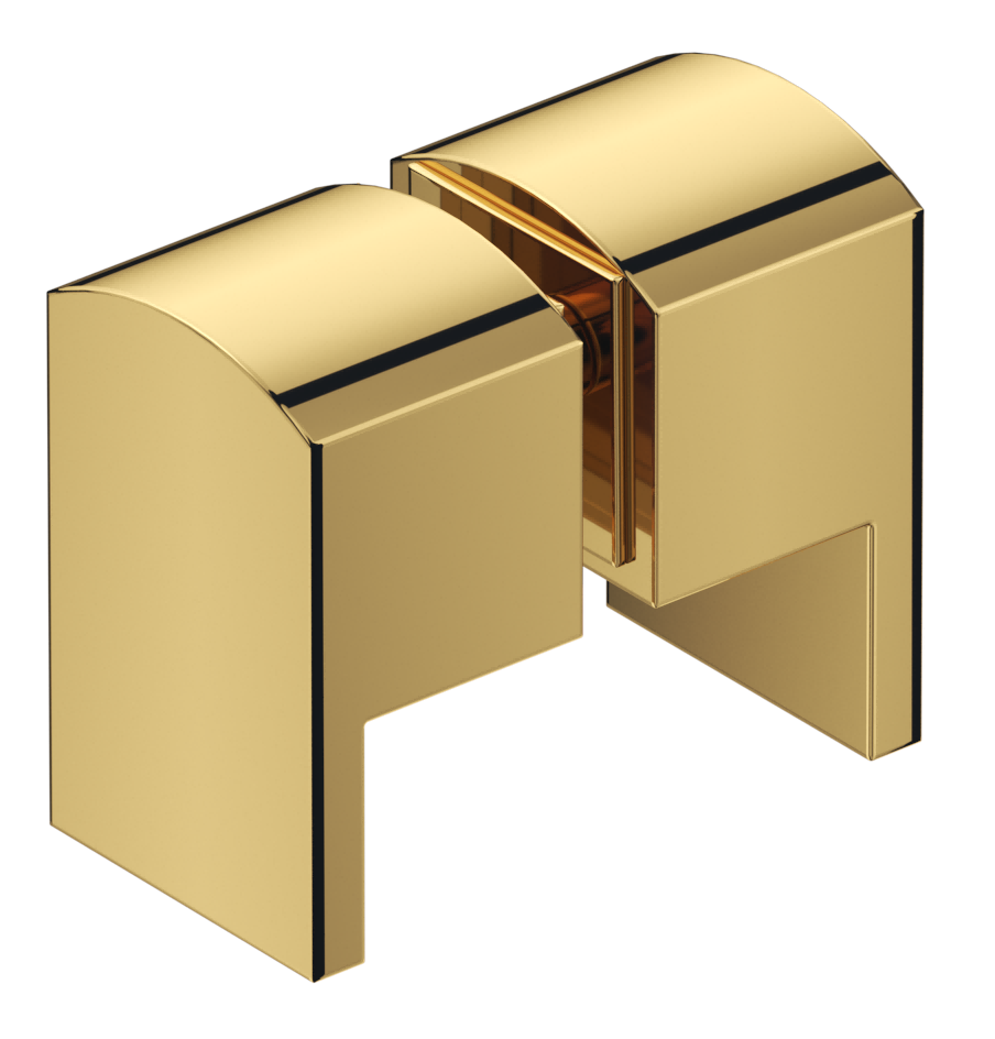 Shower Screen Handle - Square Lever Shiny Gold