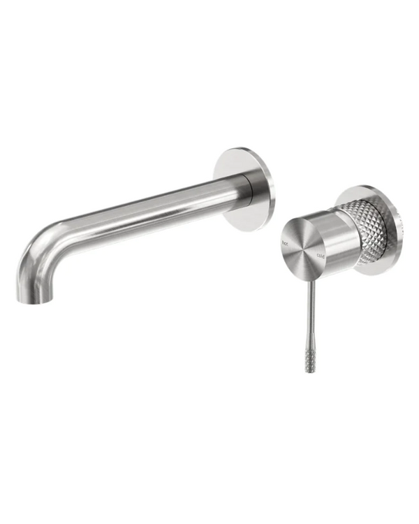 OPAL WALL BASIN/BATH MIXER SEPARATE BACK PLATE 260MM BRUSHED NICKEL