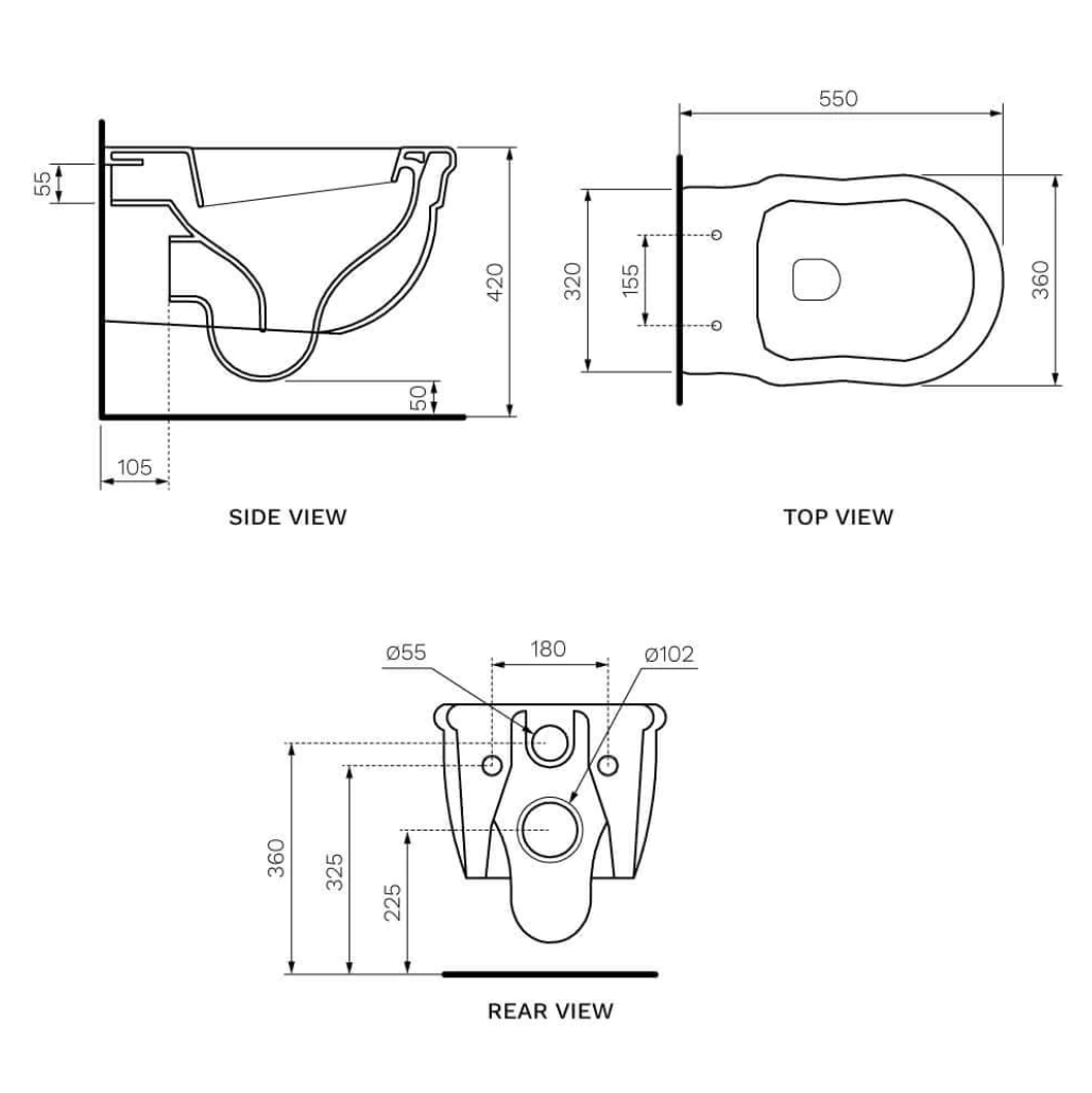 Hermitage Wall Hung Pan (including Soft Close Seat)