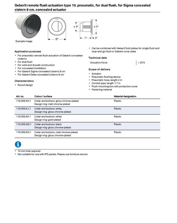 Sigma Type 10 remote in wall matt chrome / bright chrome / matt chrome (Run Out Line)