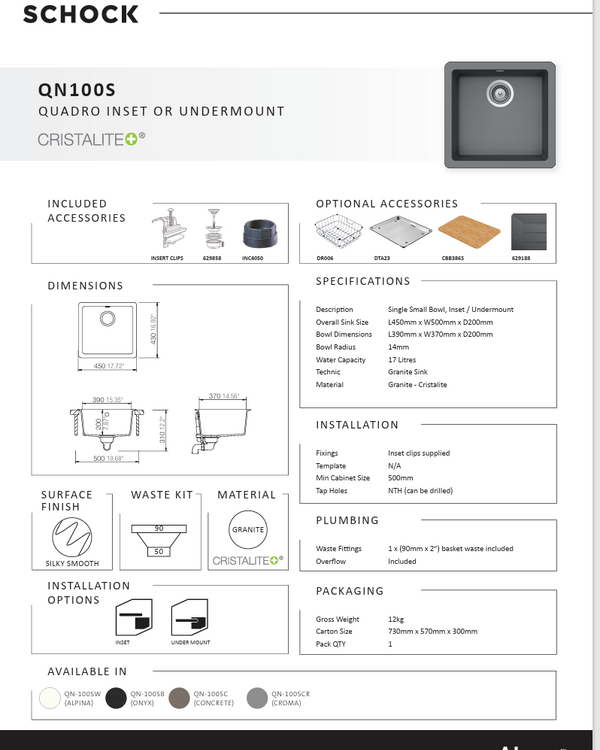 QUADRO CROMA SMALL SINGLE BOWL