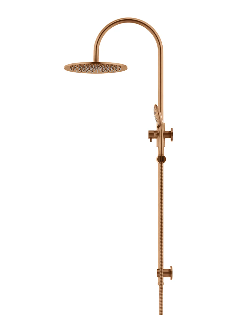 300mm Round Overhead Shower Rail, Three Function Hand Shower