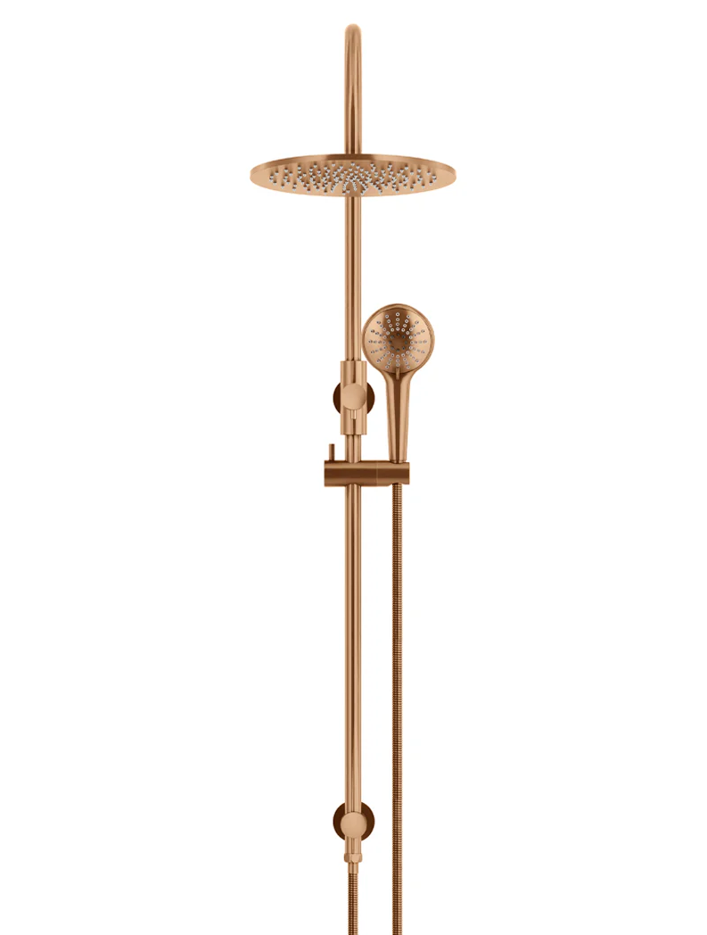 300mm Round Overhead Shower Rail, Three Function Hand Shower