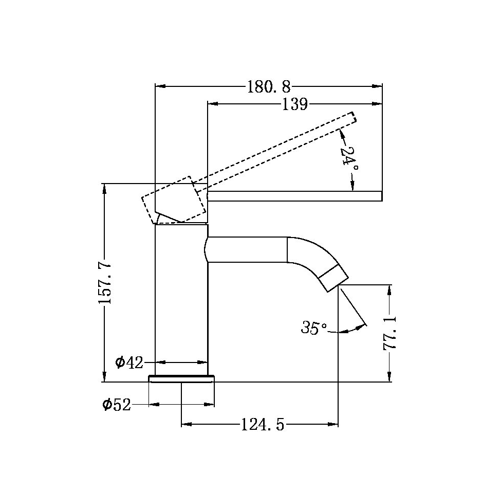 MECCA CARE BASIN MIXER GUN METAL