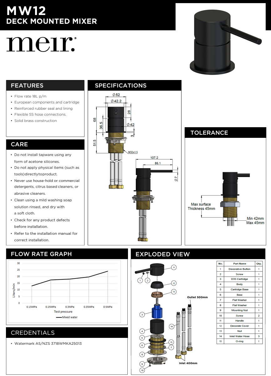 Hob Mounted Mixer