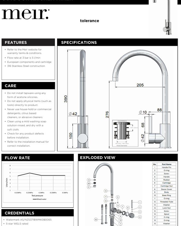 Outdoor Kitchen Mixer - SS316