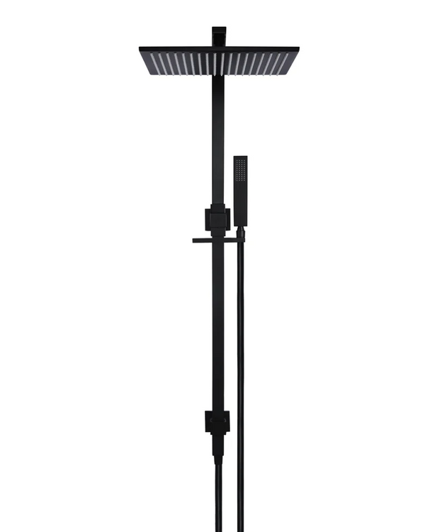 Square Combination Shower Rail 300mm rose