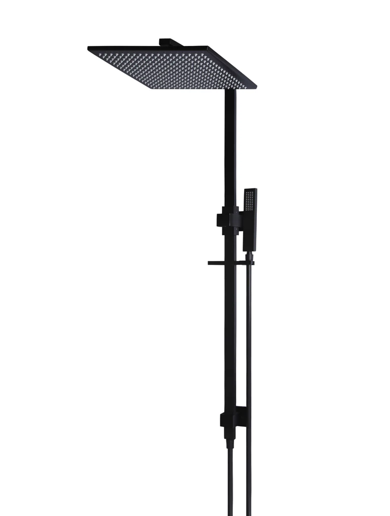 Square Combination Shower Rail 300mm rose