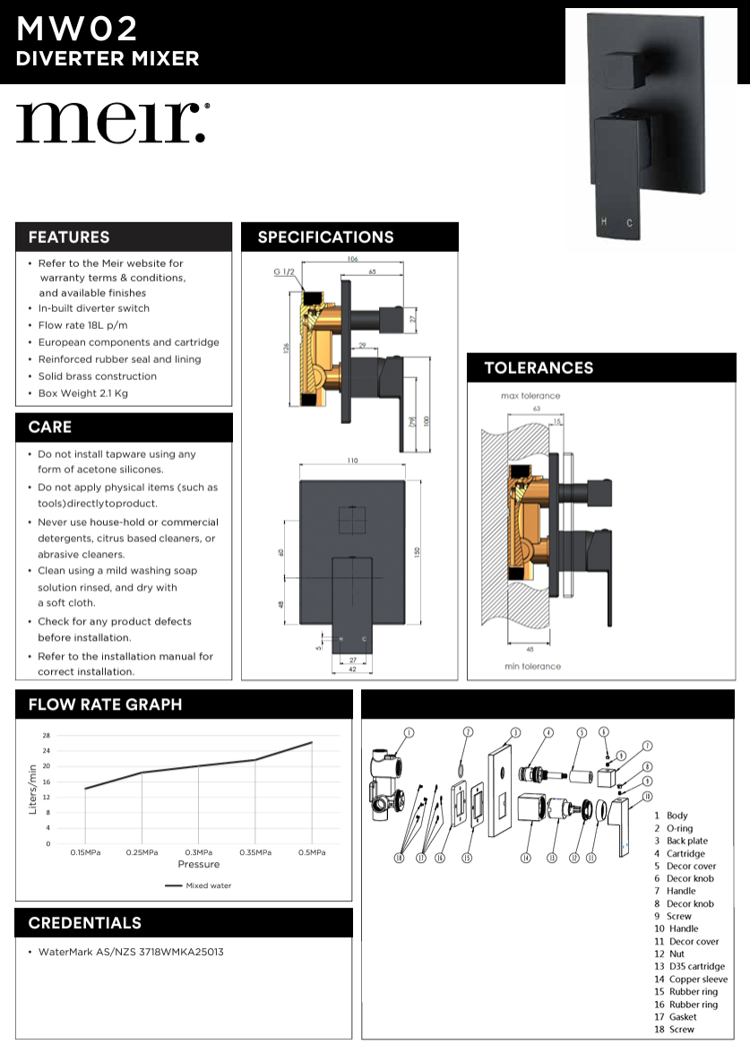 Square Diverter Mixer