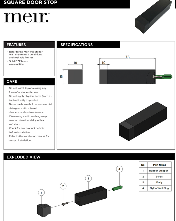 Square Door Stop