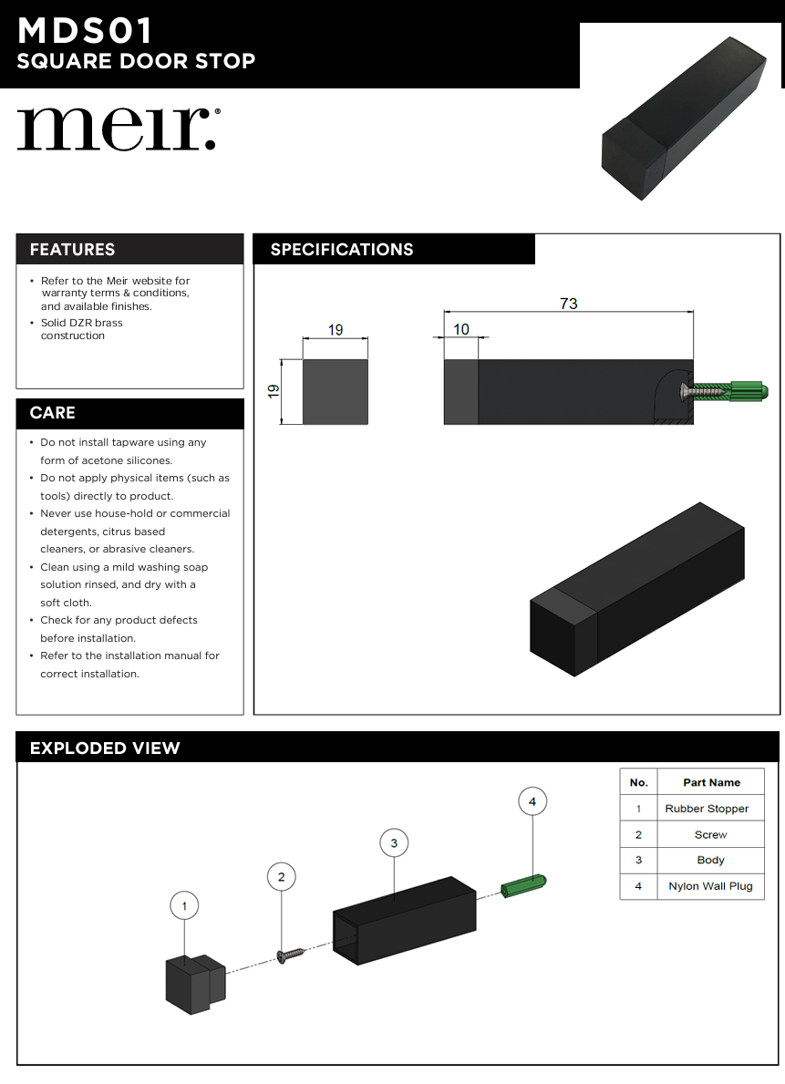 Square Door Stop
