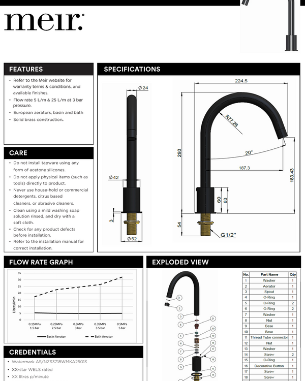 Round Deck Mounted Spout