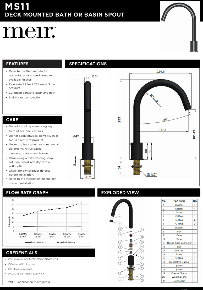 Round Deck Mounted Spout