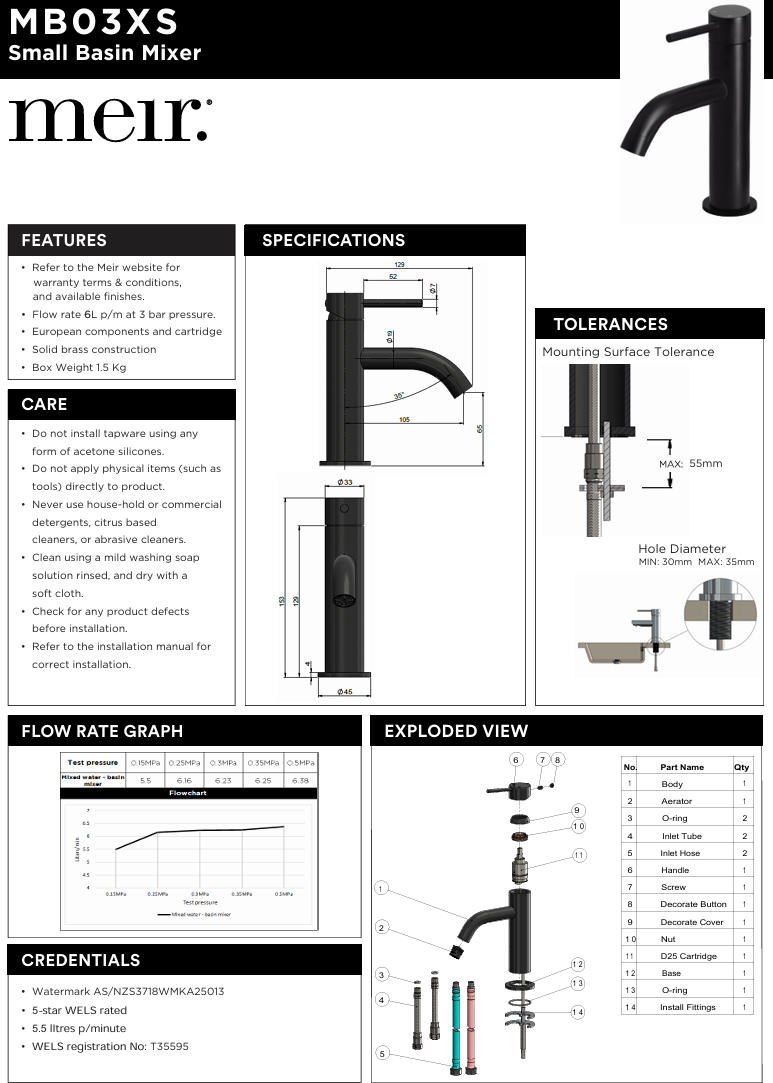 Piccola Basin Mixer Tap
