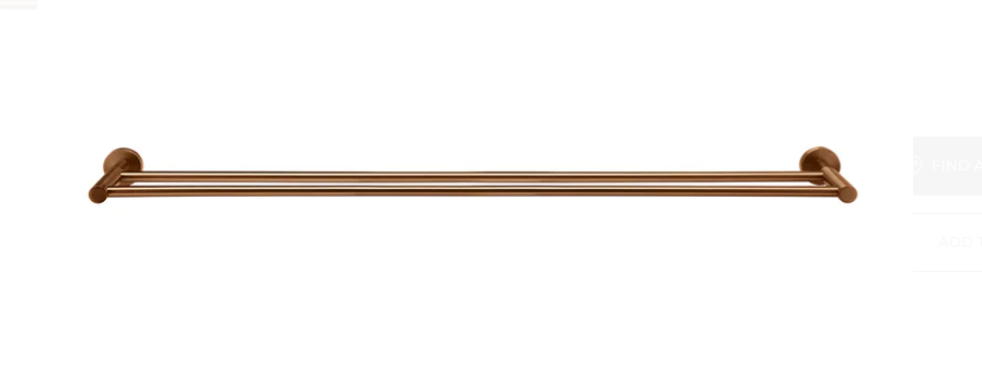 Round Double Towel Rail 900mm