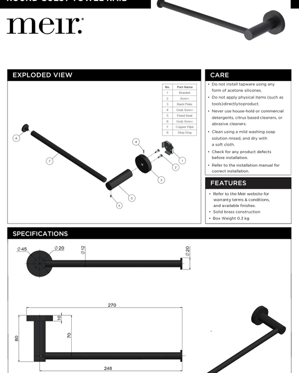 Round Guest Towel Rail