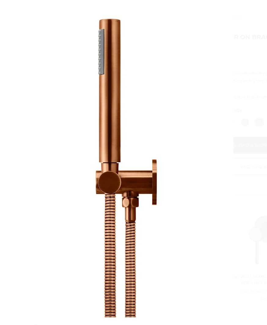 Round Hand Shower on Swivel Bracket, Single Function Hand Shower