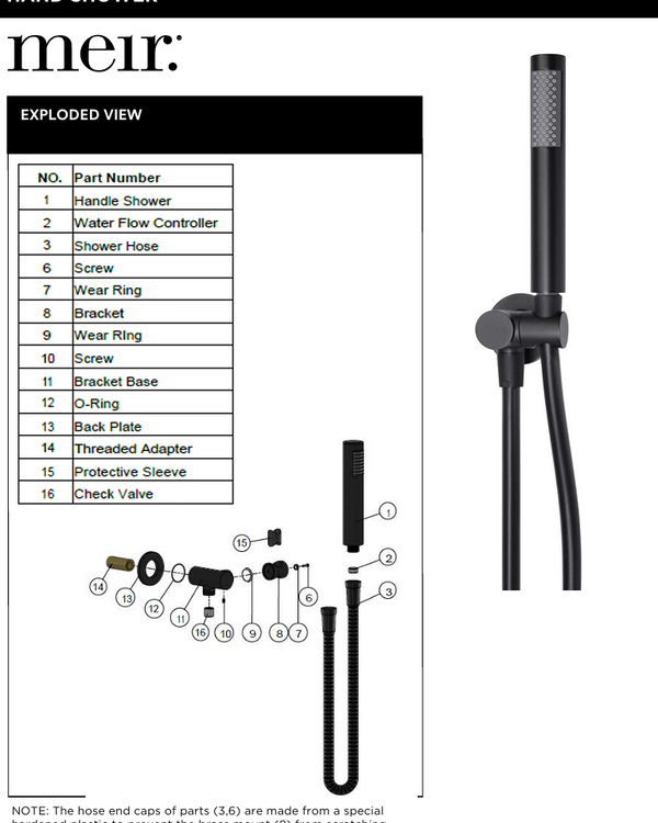Round Hand Shower on Swivel Bracket, Single Function Hand Shower