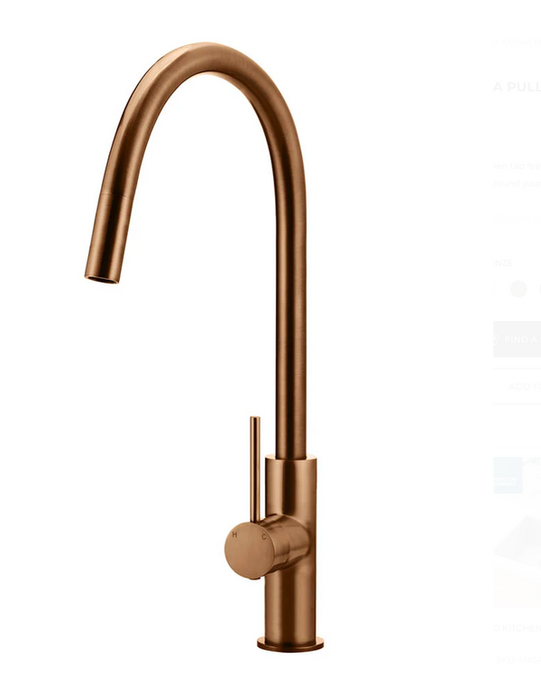 Round Piccola Pull Out Kitchen Mixer Tap