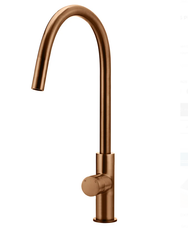Round Piccola Pull Out Kitchen Mixer Tap - Pinless Handle